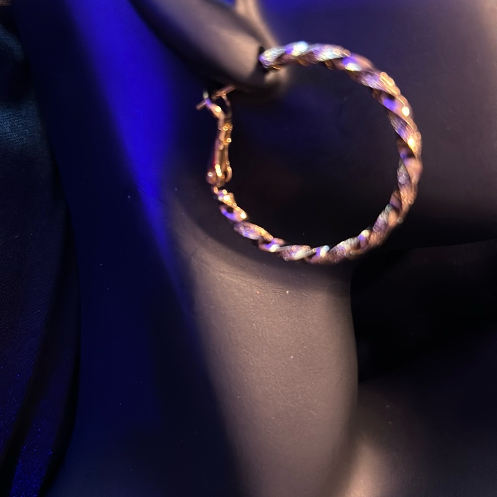 Medium Gold Twisted Earrings